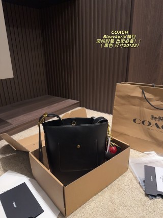 Coach Bleecker Black Bucket Bag view 4