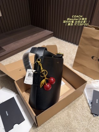 Coach Bleecker Black Bucket Bag view 5
