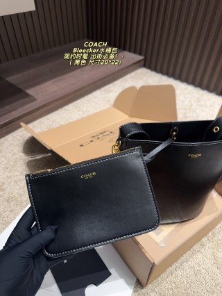 Coach Bleecker Black Bucket Bag view 6