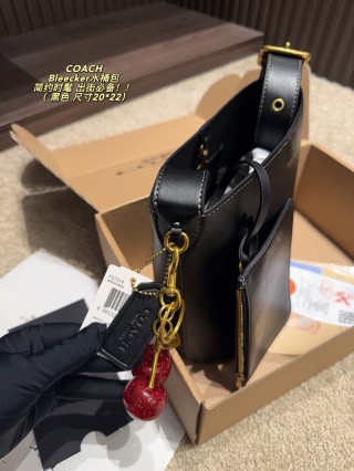 Coach Bleecker Black Bucket Bag view 7