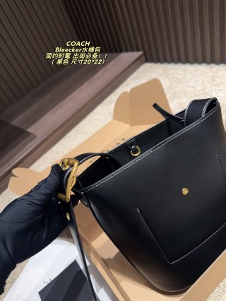 Coach Bleecker Black Bucket Bag view 8