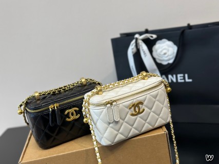 Chanel Box Bag Black Quilted Dual Gold Hardware view 2