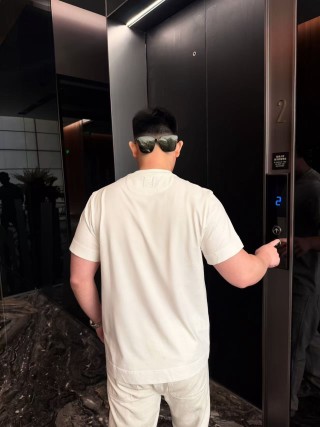 Fendi White Cloud Print Crew Neck T-Shirt view 3