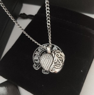 Chrome Hearts Heart Pendant Silver Chain Necklace view 4