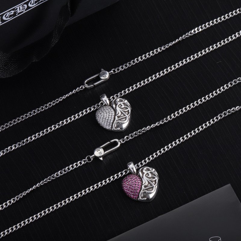 Chrome Hearts Heart Pendant Silver Chain Necklace view