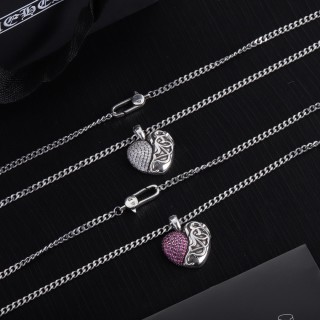 Chrome Hearts Heart Pendant Silver Chain Necklace view 8