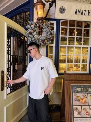 White Crew Neck Short Sleeve T-Shirt with Small Chest Logo view 2