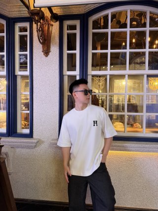White Crew Neck Short Sleeve T-Shirt with Small Chest Logo view 4
