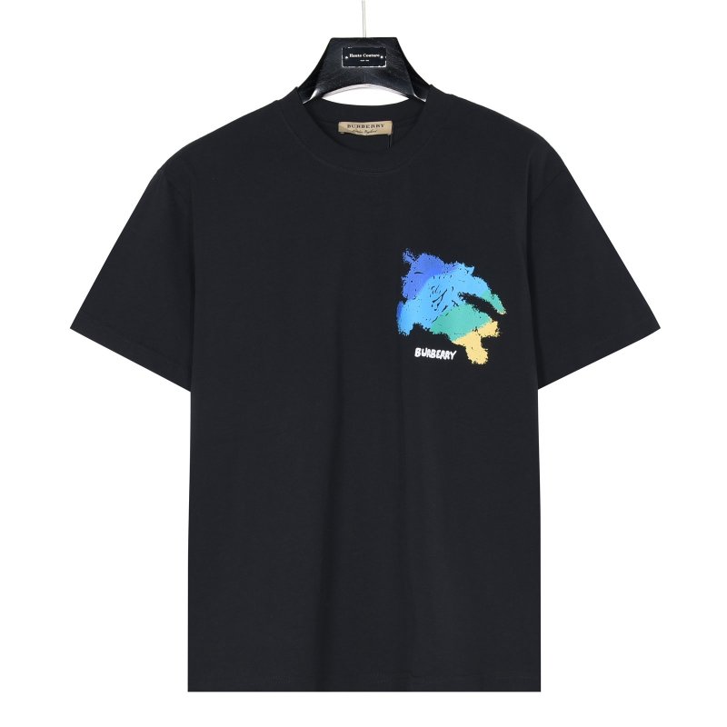 Burberry Colorblock Horse Print Black T-Shirt view