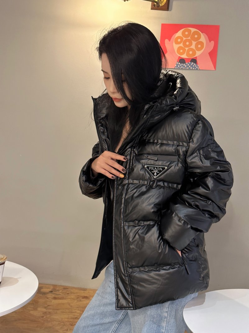 Black Puffer Down Jacket – Cropped Oversized Fit view