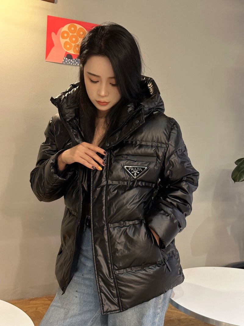 Black Puffer Down Jacket – Cropped Oversized Fit view