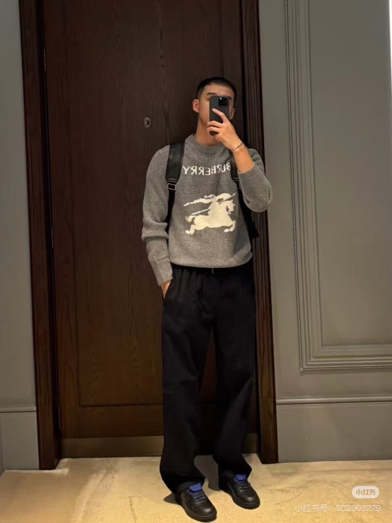 Burberry Grey Graphic Horse Crewneck Sweater view