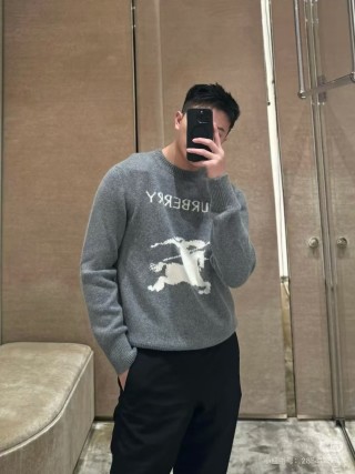 Burberry Grey Graphic Horse Crewneck Sweater view 4