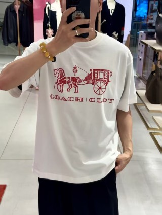 Gucci Horse Carriage Print White T-Shirt view 4