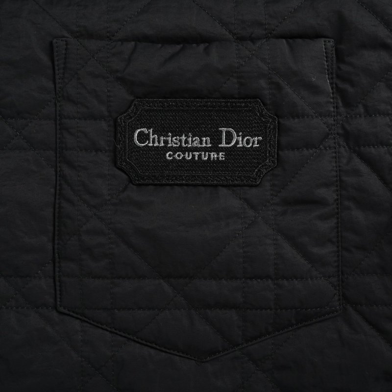 Dior Black Quilted Bomber Jacket view