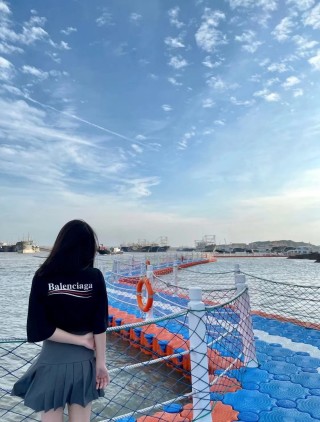 Balenciaga Black Logo T-Shirt with Red Stripe view 7