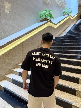 Saint Laurent Meatpacking New York Black T-Shirt view 8