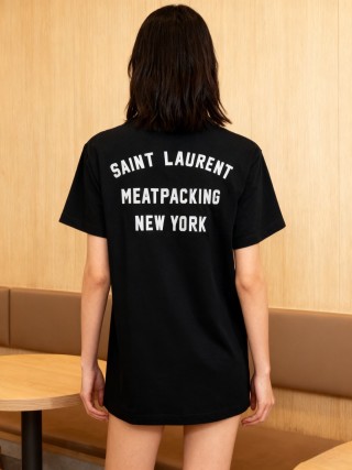 Saint Laurent Meatpacking New York Black T-Shirt view 9