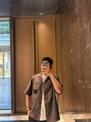 Stone Island Charcoal Short Sleeve Overshirt with Mesh Pocket view 10