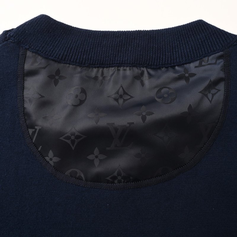 Navy Blue Crewneck T-Shirt with Contrast Pocket view