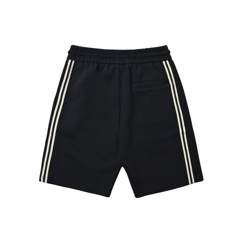 Adidas Black Striped Shorts with White Side Tape view