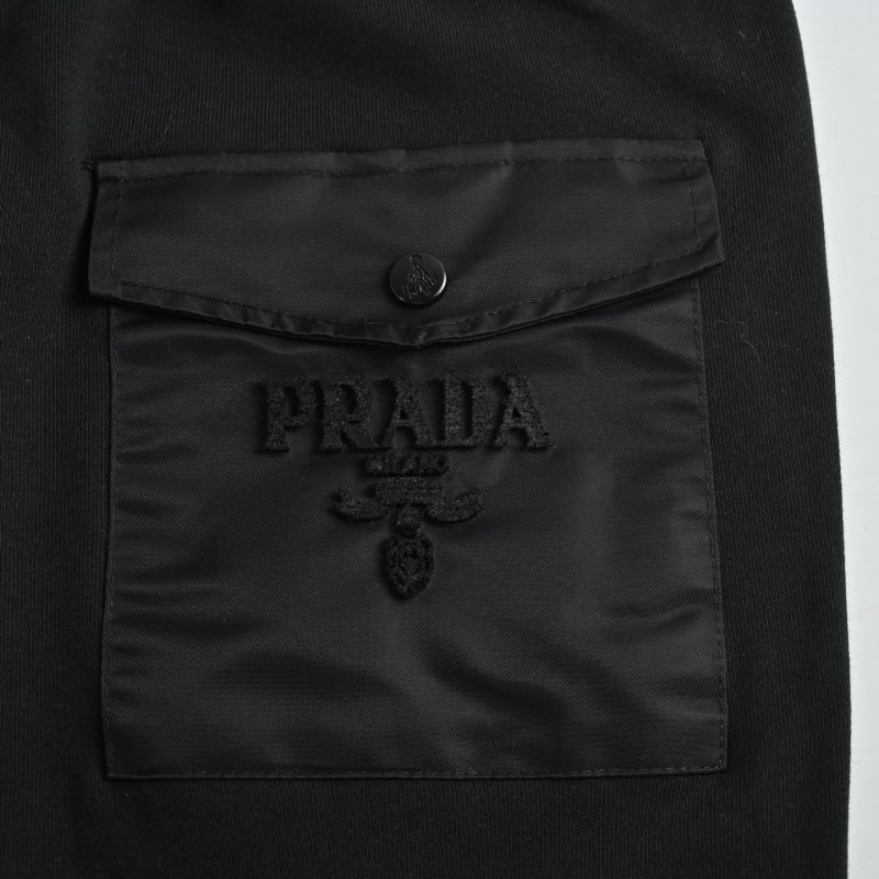 Prada Black Triangle Logo Jogger Pants view