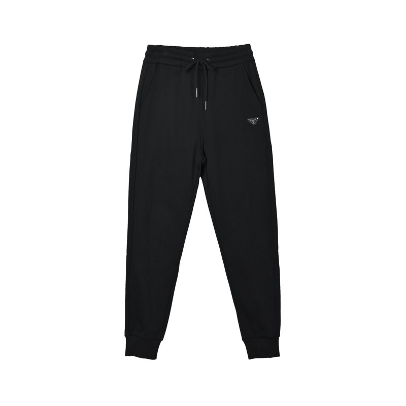 Prada Black Triangle Logo Jogger Pants view