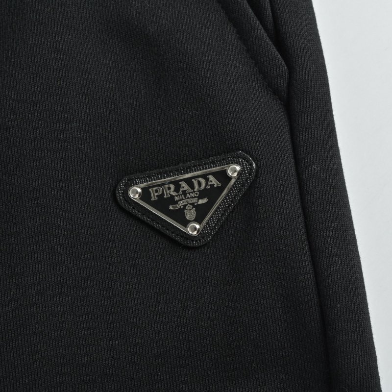 Prada Black Triangle Logo Jogger Pants view