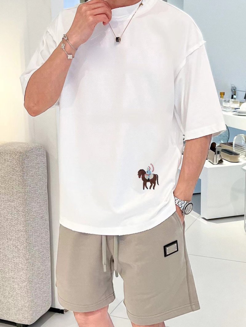 White Oversized T-Shirt with Embroidered Graphic