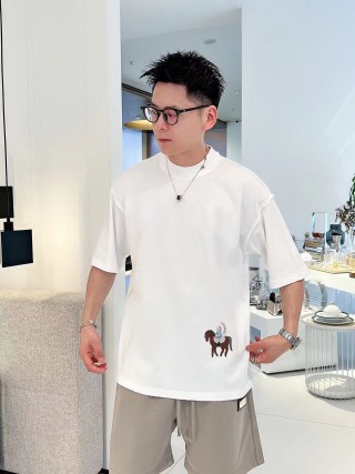 White Oversized T-Shirt with Embroidered Graphic view 2