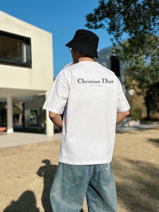 White Oversized T-Shirt with Embroidered Graphic view 5