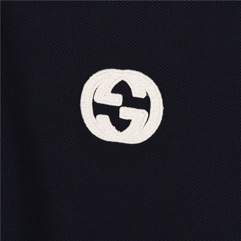 Navy Short Sleeve Polo Shirt with Contrast Collar view