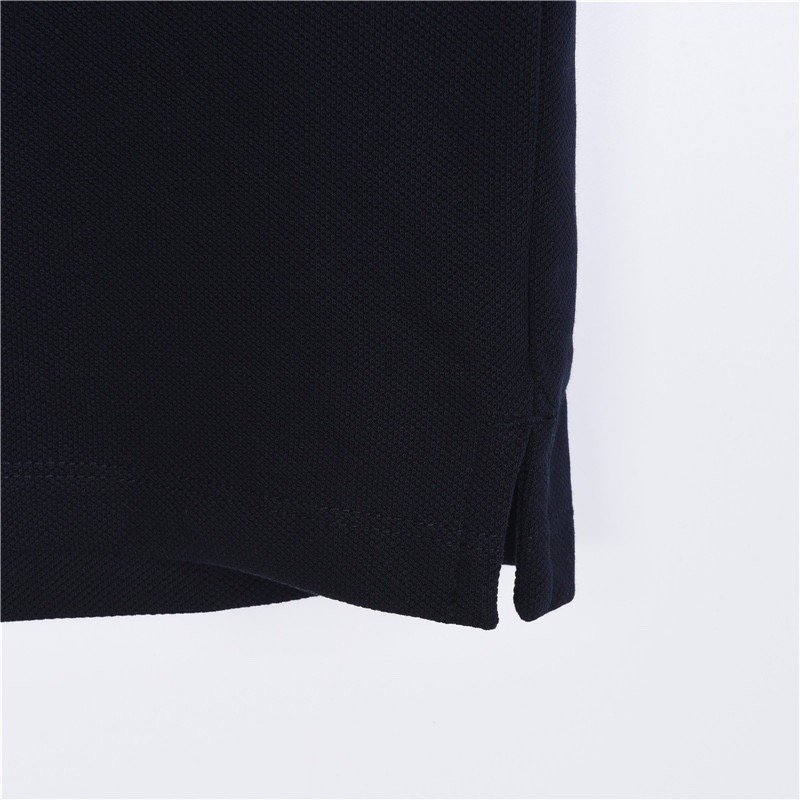 Navy Short Sleeve Polo Shirt with Contrast Collar view