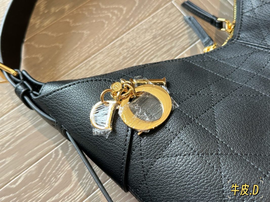 Dior Voyage Black Leather Shoulder Bag with Gold Hardware view