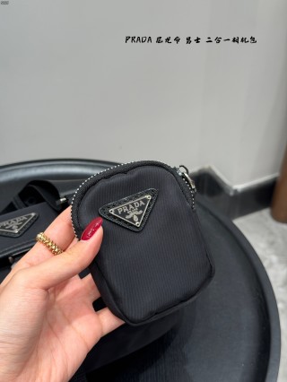 Prada Nylon 2-in-1 Camera Crossbody Bag Black view 4
