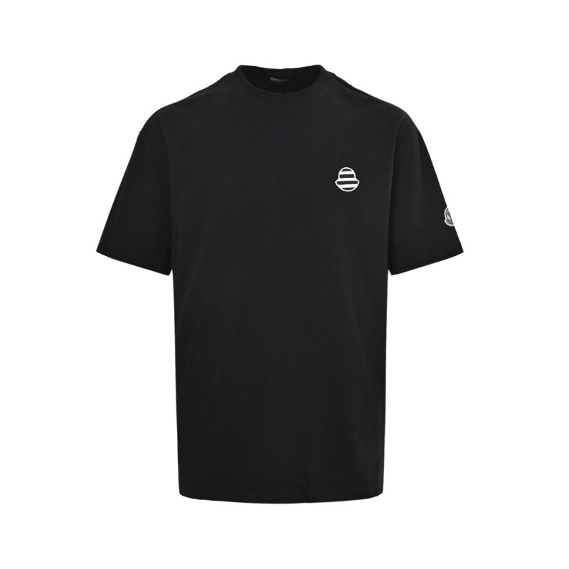 Black Minimalist Short Sleeve T-Shirt with Chest Logo view