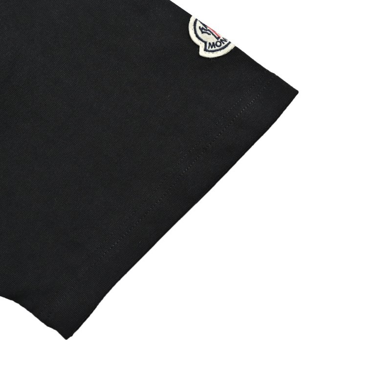 Black Minimalist Short Sleeve T-Shirt with Chest Logo view
