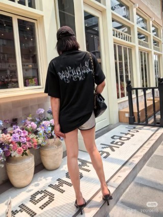 Black Oversized Short Sleeve Graphic T-Shirt view 3
