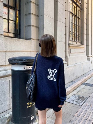 Louis Vuitton LV Logo Navy Knit Sweater view 9