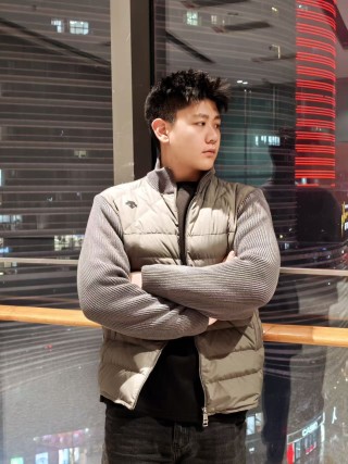 Beige Puffer Down Vest Jacket view 1