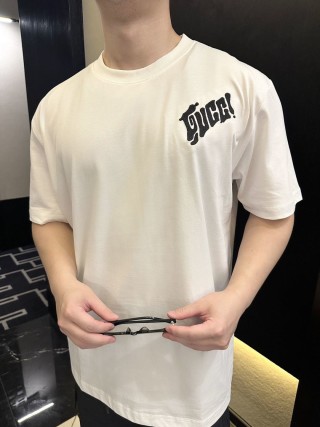 Gucci Logo Print T-Shirt Cream view 1