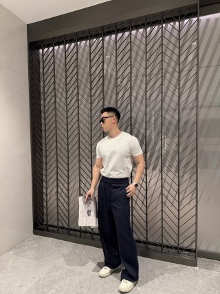 Navy Wide-Leg Trousers Premium Fit view 1