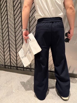 Navy Wide-Leg Trousers Premium Fit view 6