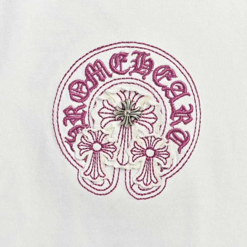 Chrome Hearts White T-Shirt with Purple Cross Print view