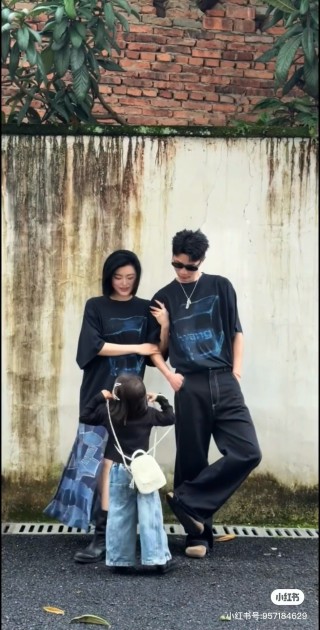 Black Graphic Print T-Shirt with Blue Neon Design view 11