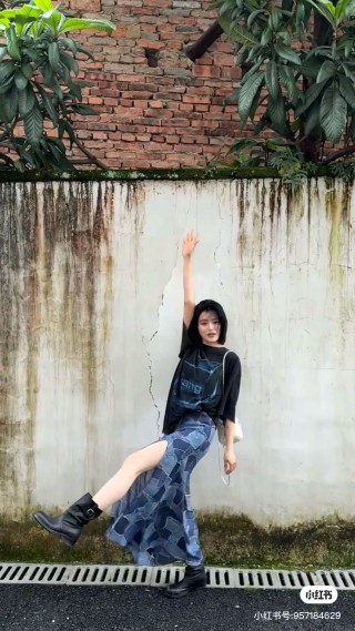 Black Graphic Print T-Shirt with Blue Neon Design view 8
