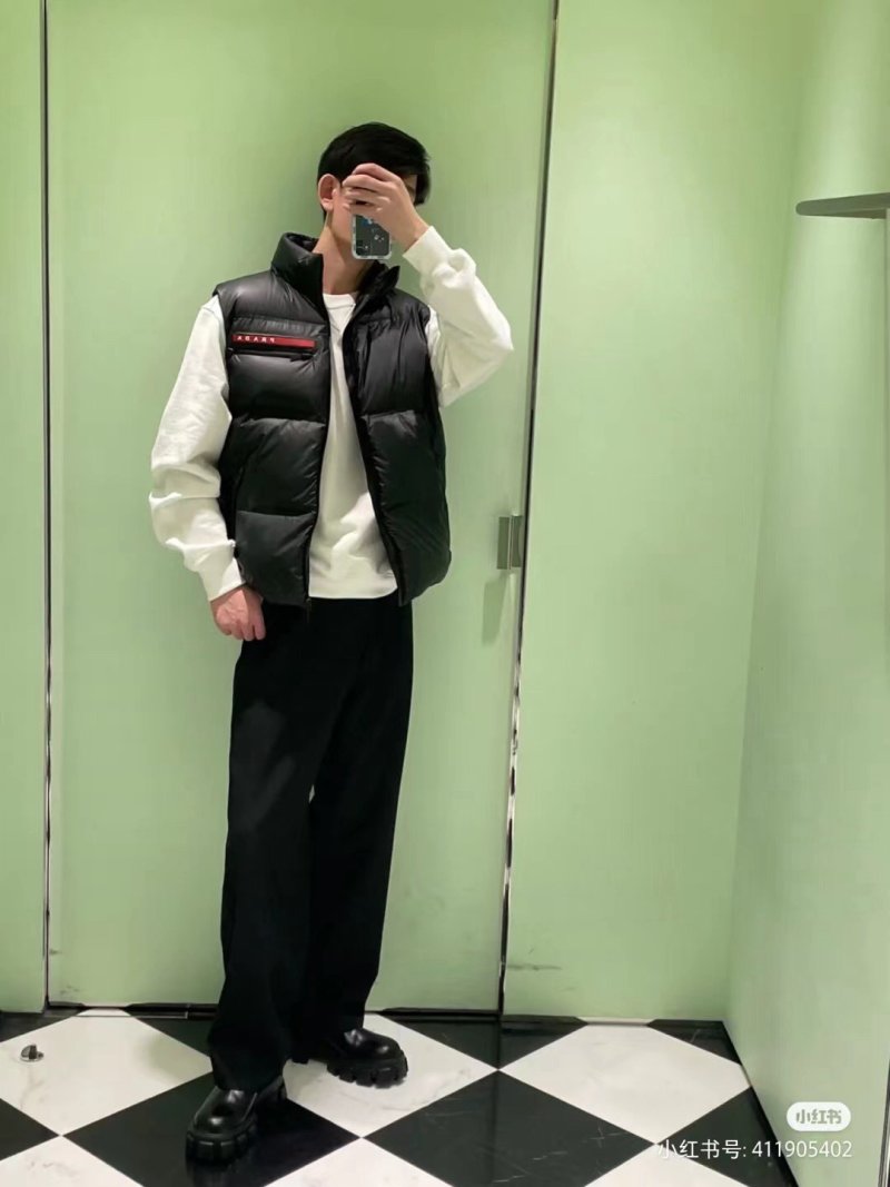 Prada Linea Rossa Black Down Puffer Vest view