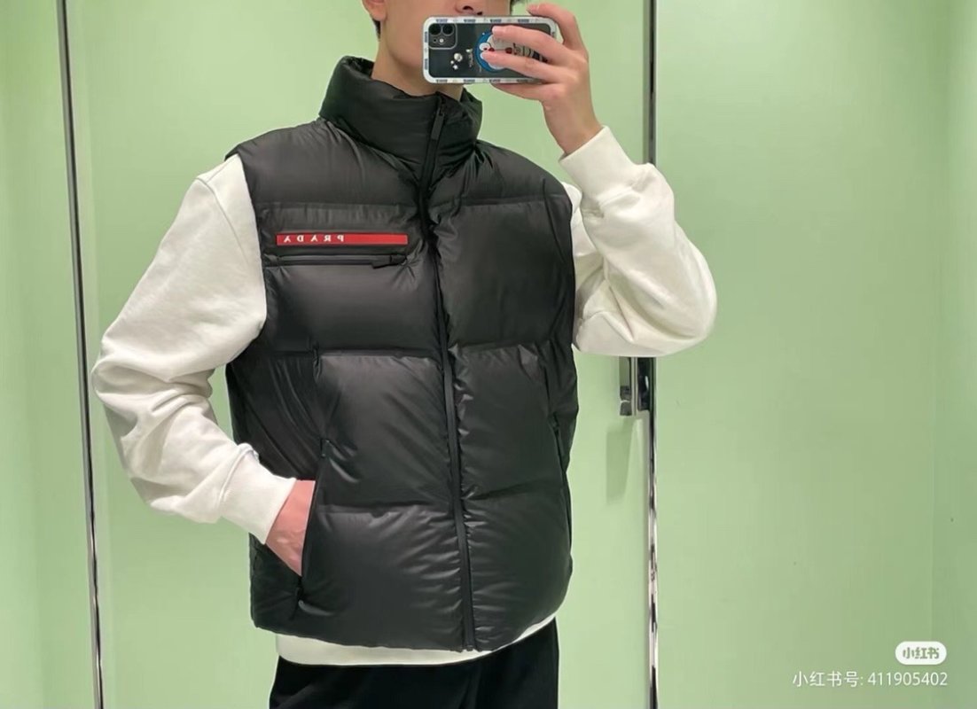 Prada Linea Rossa Black Down Puffer Vest view