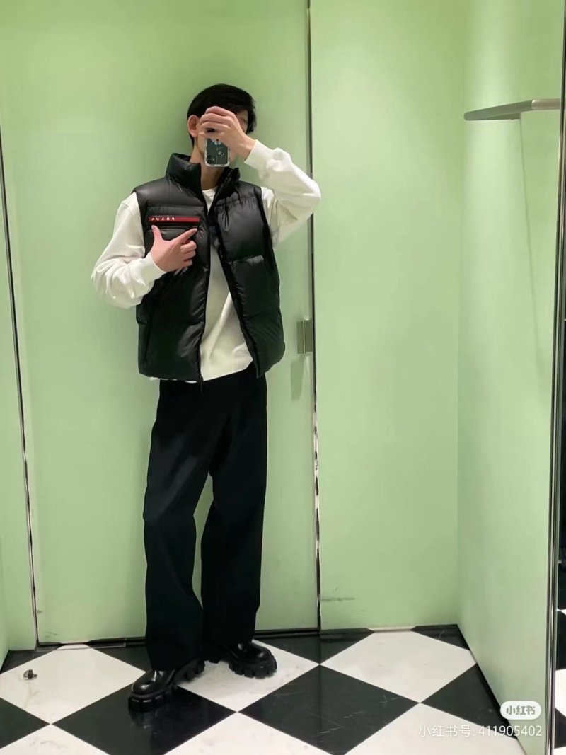 Prada Linea Rossa Black Down Puffer Vest view