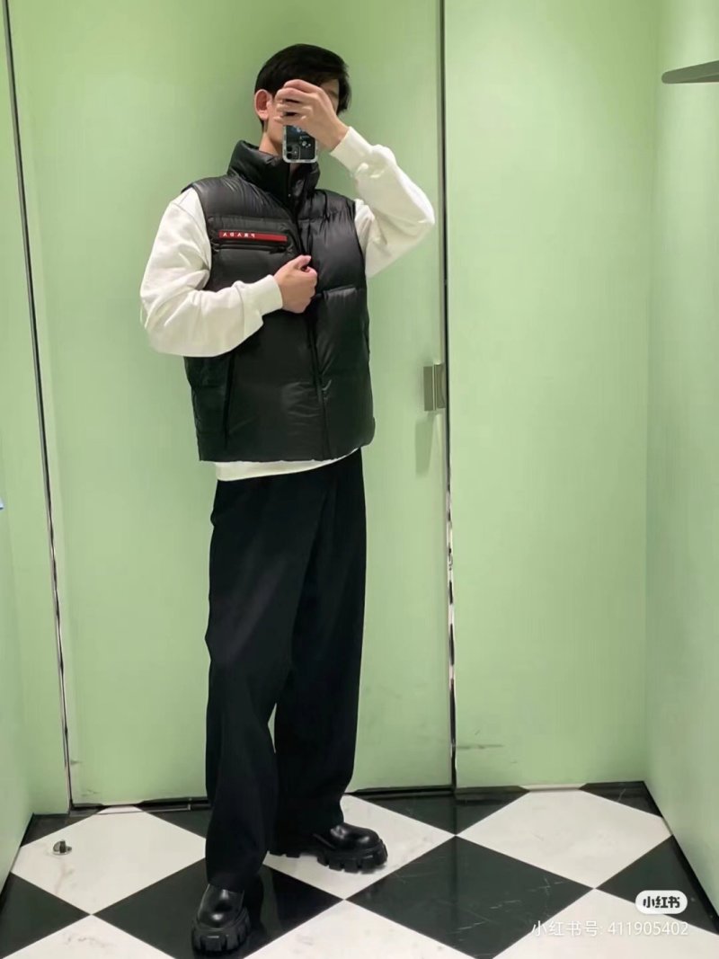 Prada Linea Rossa Black Down Puffer Vest view